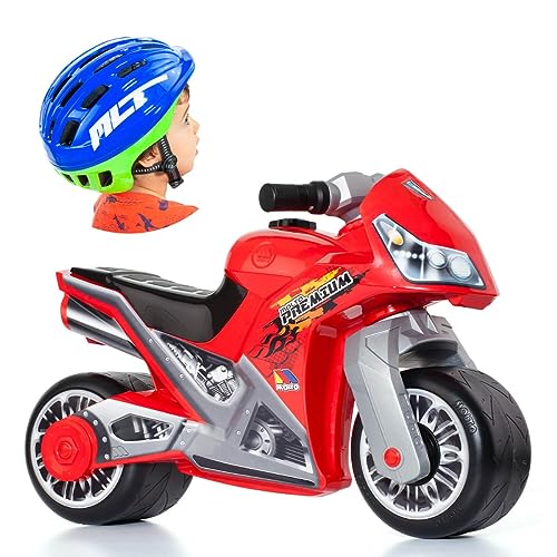 Moto cavalcabile Molto Cross Premium Rossa + Casco Mlt Blu