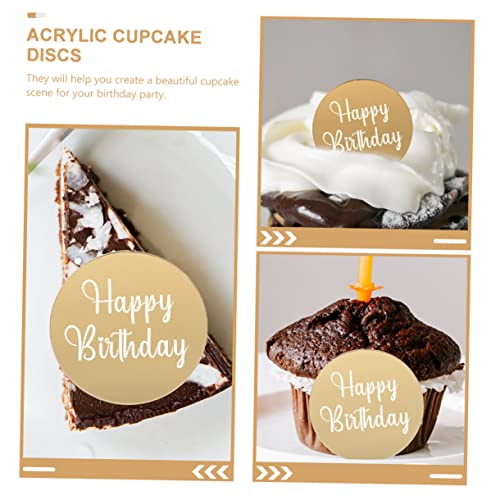 Ciieeo 60 Pçs Cupcake Decoração De Bolo De Aniversário Espelho Para Bebê Crianças Espelho Toppers De