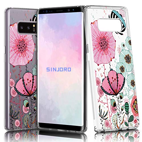 Sinjoro Coque Galaxy Note 8, Ultra Mince Motif de Fleurs Claires TPU Souple Coque, Antichoc Clair Florale Housse pour Samsung Galaxy Note 8 (Fleur#7) Cover