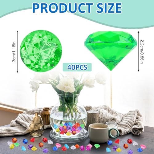 Diamanten und Edelsteine für Kinder - 40 Stück Große Kristalle für Schule, Spiel und Deko