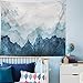 Summor Tapestry Blue Mountains Silhouette Watercolor Surface Gift Wrap Scrapbooking Hanging Tapestries 60 X 80 Inch Wall Hanging Decor for Bedroom Livingroom Dorm