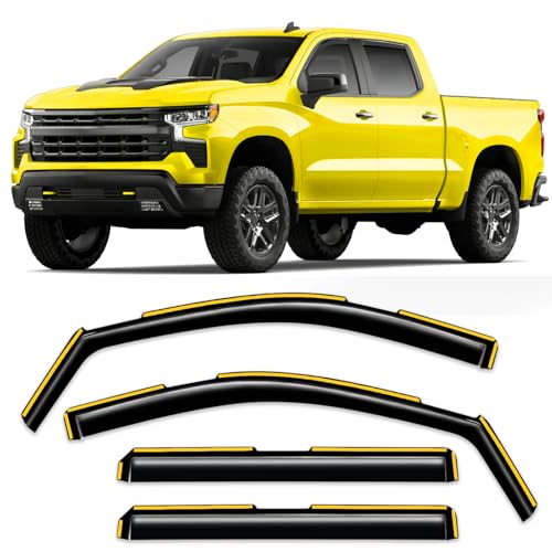 Window rain guard for Chevy Silverado / GMC Sierra crew cab