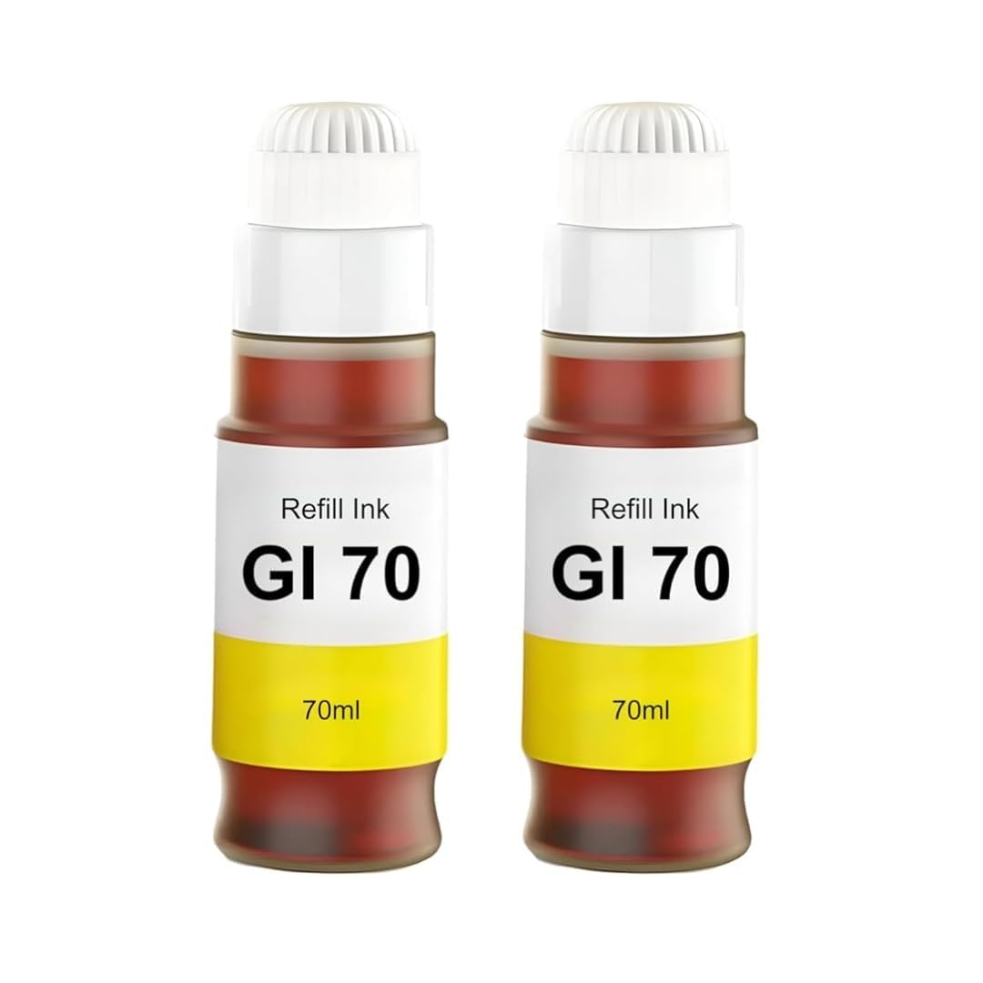GI 70 Yellow Ink Compatible Refill 70ml for Ink Tank Printers – High Yield, Vibrant Color Output, Pack of 2-image-23