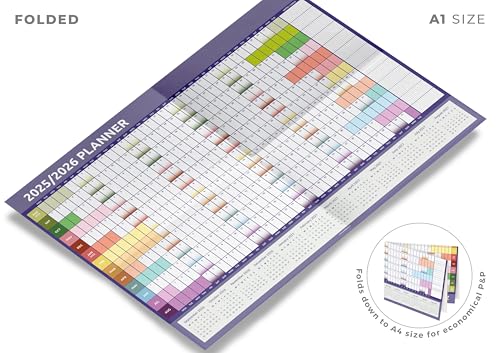 evelay 2025 2026 Wall Planner A1 Size (84cm x 59cm) Academic Mid Year to View Calendar Organiser for School Teacher Student (Rainbow) - Cosy Home Interiors evelay 2025 2026 Wall Planner A1 Size (84cm x 59cm) Academic Mid Year to View Calendar Organiser for School Teacher Student (Rainbow) - Image 5