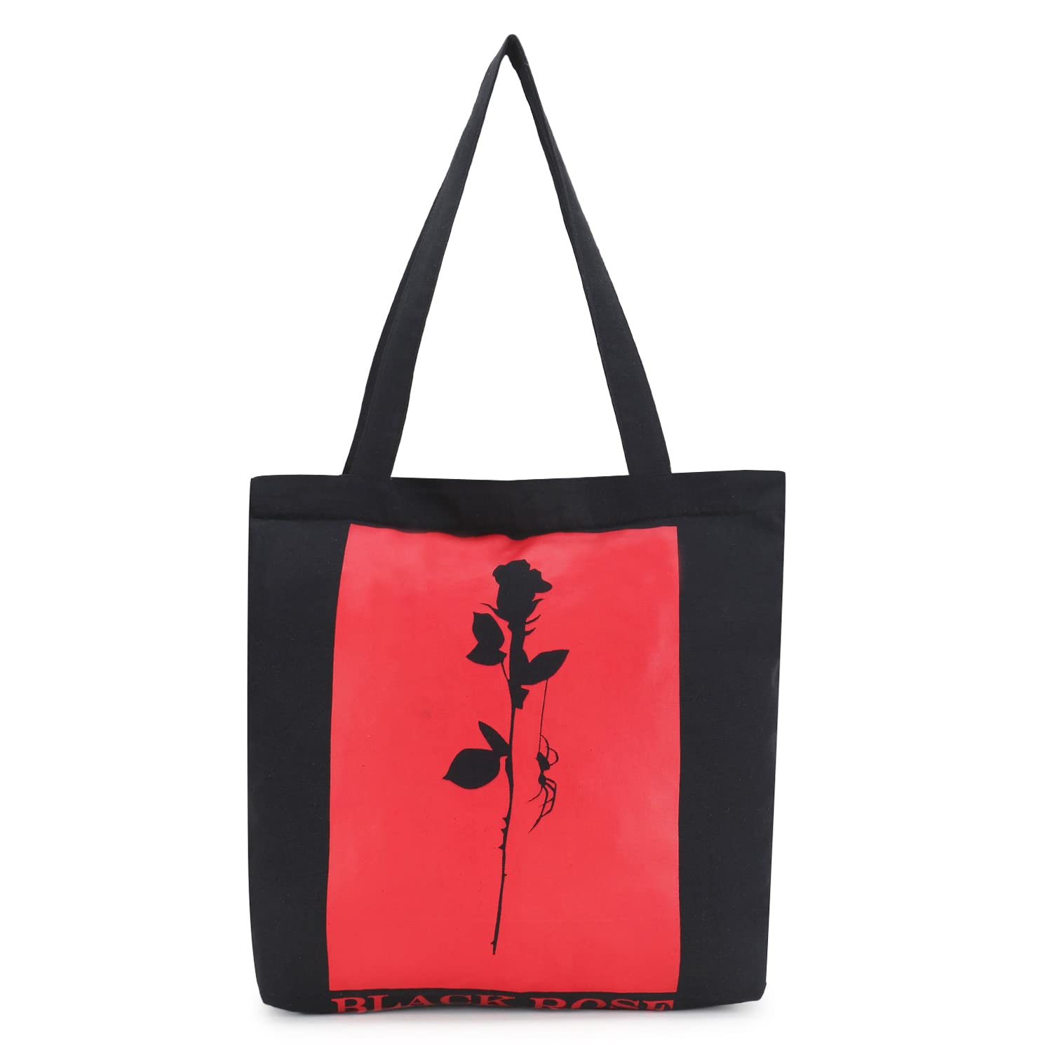 THE SACK CO. Large Zipper Tote Bag for Women, Canvas Tote Bag for College,Big Handbag for Office With Zip (BLACK ROSE) (B0BPLR67L1) Amazon Price History, Amazon Price Tracker