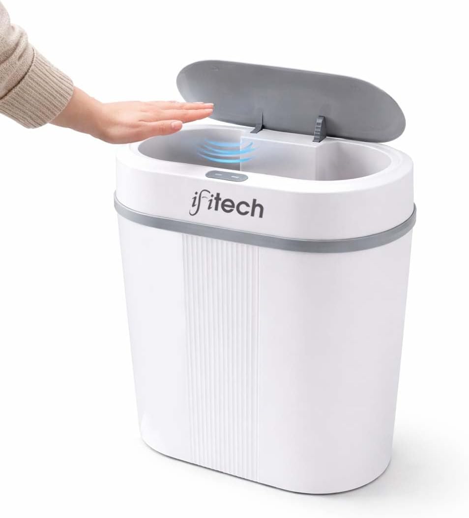 IFITech Motion Sensor Smart Trash Bin For Home (12 Liters, White) | Durable & Strong Body, Motion Sensor Open-Top Bin Lid | Smart Automatic Garbage Dustbin For Kitchens, Kids room, Study room, Offices