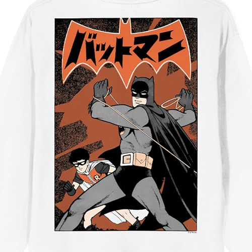 Batmanga Front And Back Cover Art Crew Neck Long Sleeve White Adult Sweatshirt4