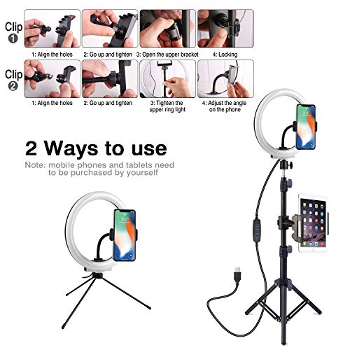 Luce ad anello da 25,4 cm con supporto, luce di