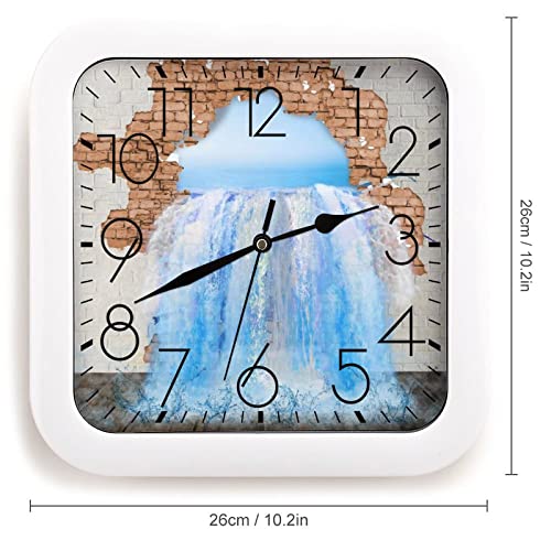 Pendule murale moderne et silencieuse d'eau 26x26cm pour bureau