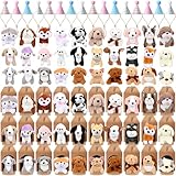 Patelai 90 Pcs Mini Plush Dogs Bulk Adopt a Dog Favors Stuffed Animals Set with 30 Small Assorted Puppies 30 Birthday Hats 30 Kraft Paper Boxes for Animal Pet Theme Birthday Party Supplies Gifts