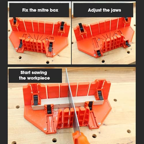 Boîte à onglets réglable pour scie à main et découpe précise du bois - 7