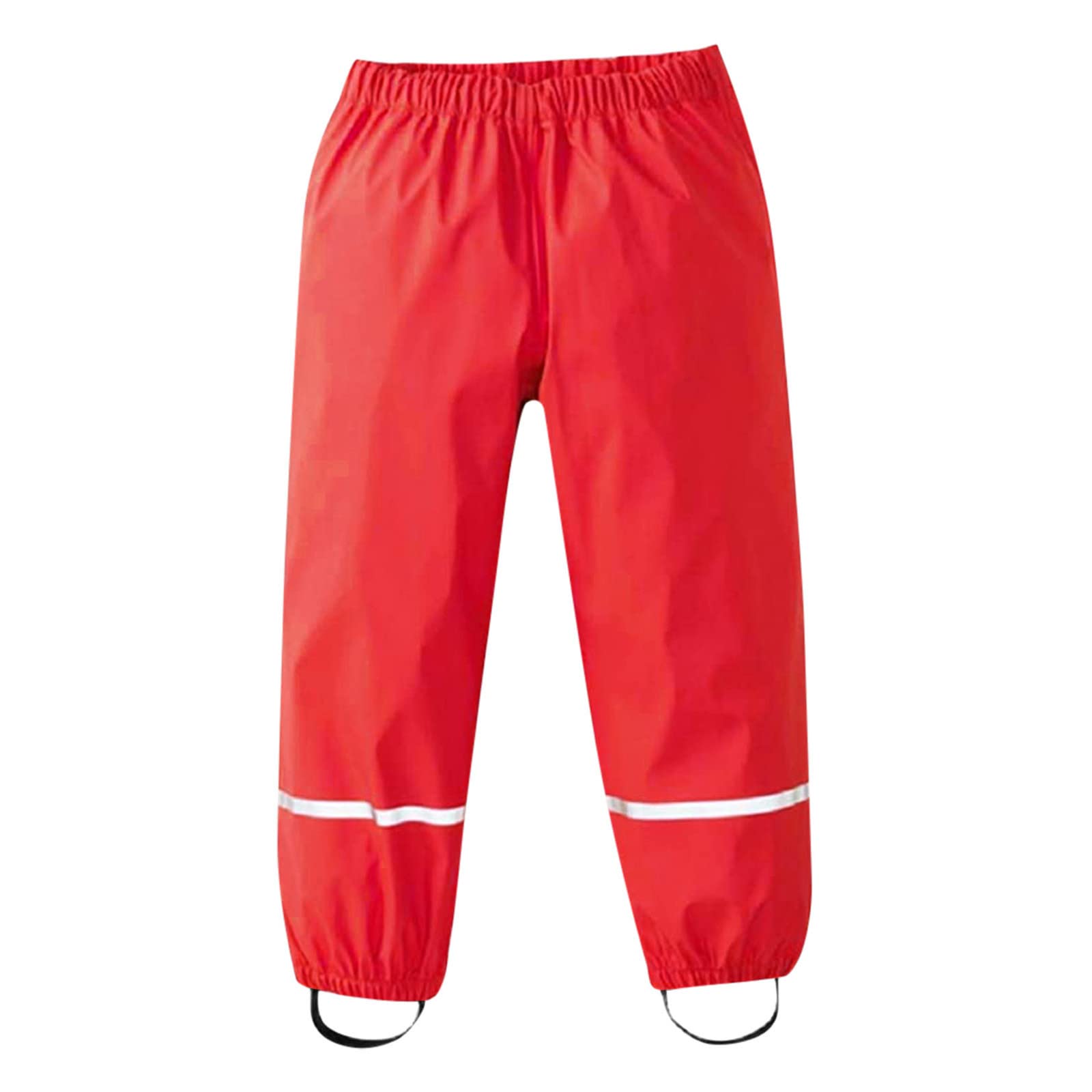 RNTOP Toddler Boys Girls Water-Proof Rain Pants Kids Lightweight Rain Trouser Dirty Proof Windproof (Red, 10-12 Years)