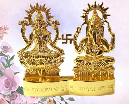 Estatua de Laxmi Ganesha de 4 pulgadas miniatura 5
