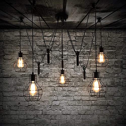 YOXANG Vintage Legna Barile Luce Pendente Retrò Stile Regolabile Catena