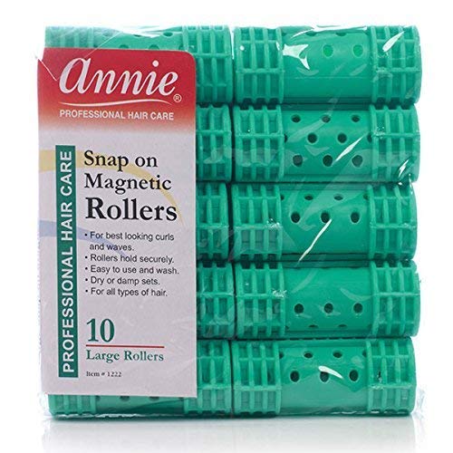 ANNIE LARGE GREEN SNAP-ON MAGNETIC ROLLERS #1222