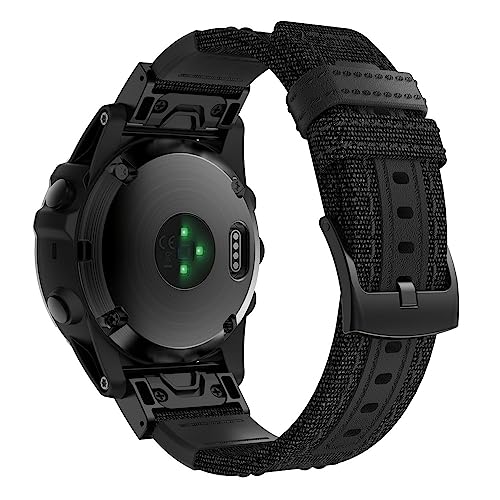 Bracelet montre Garmin Fenix 5X Plus accessoires Quick Fit cuir nylon - 5