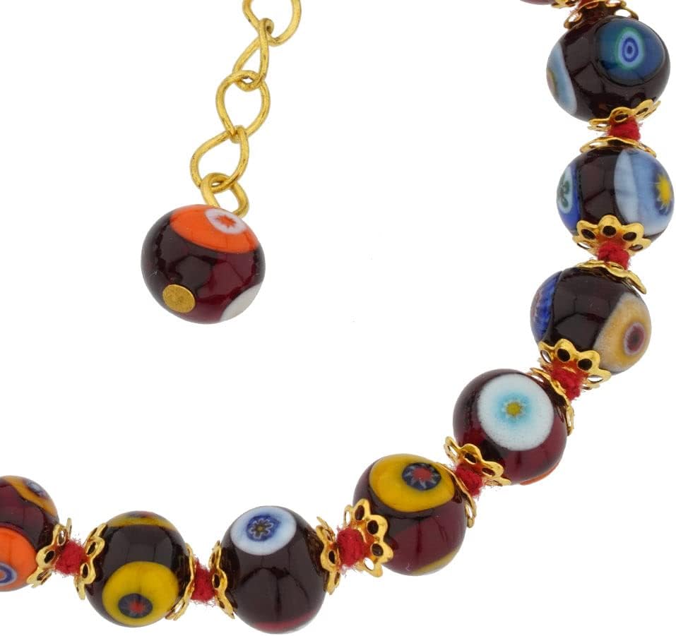 Glass Of Venice Murano Glass Mosaic Bracelet - Burgundy