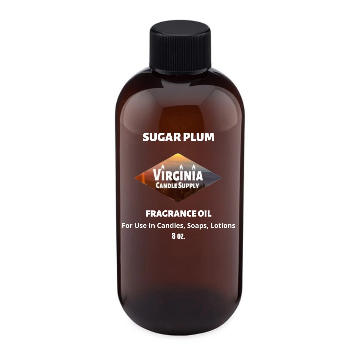 Virginia Candle Supply Sugar Plum Fragrance Oil (8 oz Bottle) for Candle Making, Soap Making, Room Sprays, Lotions, Car Fresheners, Slime, Bath Bombs,