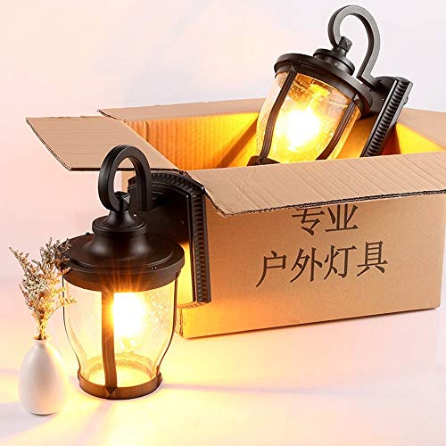 Lampe murale externe lanterne jardin luminaire noir rétro - 6