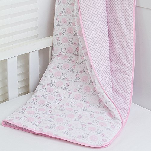 Edredom para Berço Compose Dupla Face, Papi Textil, Rosa, 1. 30Mx85Cm