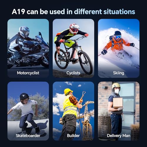 Image of Motorcycle Helmet Bluetooth Headset, Outdoor Wireless Bluetooth 5.4 Headphone Speakers Noise Cancellation Intercom Communication Systems with IPX6 Waterproof /Strong Bass