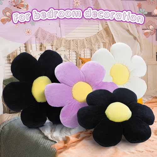 image for Reginary 4 Pcs Flower Floor Pillows Cute Plush Flower Throw Pillows Da