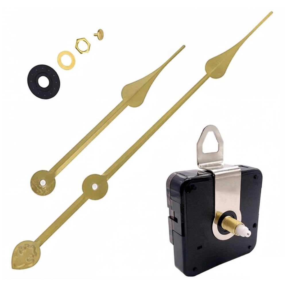 SSyang Clock Mechanism, Quartz Clock Mechanism, Clocks Hands, Quartz Clocks Movement, Silent Quartz, Contains Pointers, for Replacing Movements in Clocks and Quartz Clocks (Golden)