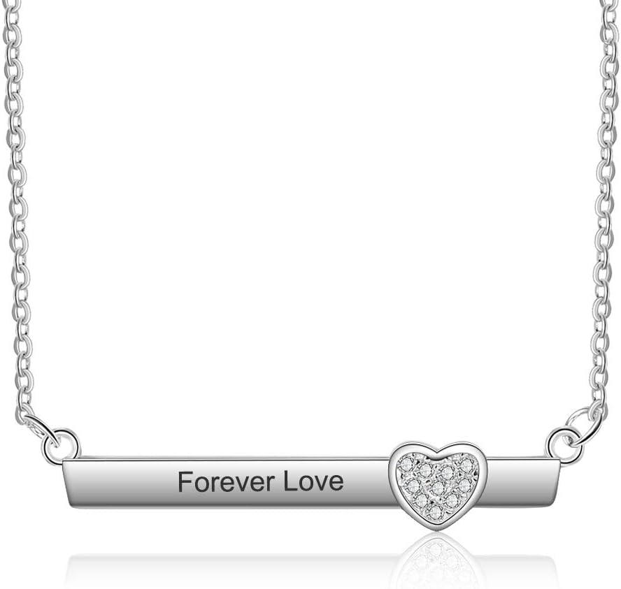 XiXiPersonalized Name Bar Necklaces for Women Custom Name Plate Neckalace for Girls