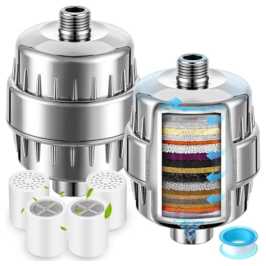 Best Water Filter For Shower Head in 2023 | Shower Head 20 Stage Shower Head Filters for Hard Water, 2 Pcs Shower Water Softener Filters with 4 Replacement Cartridges to Remove Chlorine Fluoride Heavy Metals for Dry Skin, Hair, Eczema