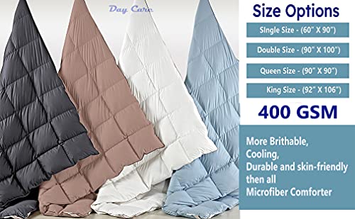 Image of Day Care - 400 GSM Hotel Quality-Down Alternative Microfiber Comforter for Heavy Winter King Size Comforter /Blanket /Rajai (92 inch x 106 inch Inches /233cm x 269cm) - Comforter King Size|Sky Blue| TC - 450