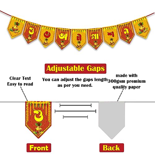 Image of Party Propz Baby Annaprashan Decoration Items Bengali - 47Pcs Annaprasana Decoration Backdrop Balloons with Annaprashan Banner, White Net Curtain and Triangle Hanging, Rice Ceremony Decorations Items