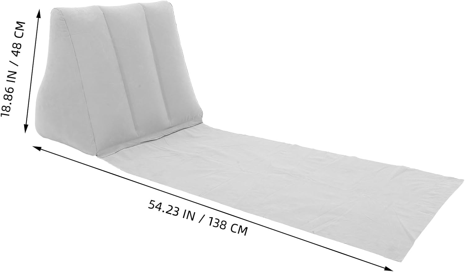 BESTonZON Inflatable Beach Mat with Backrest Flocked Sunbath Lounger with Blow Up PVC Cushion for Camping Picnic Tanning Sunbathing