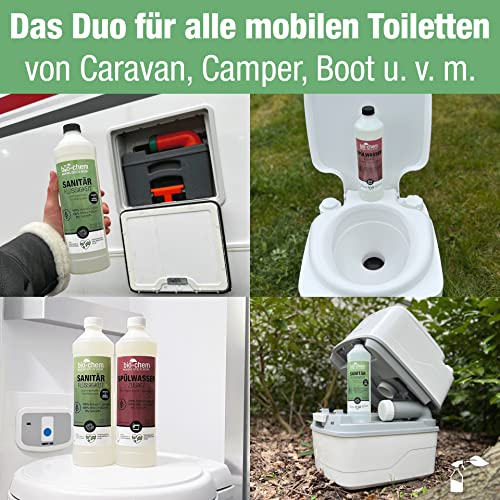 Campingtoiletten-Set mit biologischer Sanitärflüssigkeit und Spülwasserzusatz