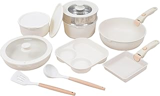 頂点看板 フライパンセット 15点 IH対応 ガス対応 鍋セット 取っ手のとれるる 3in1 3つ穴円形フライパン 蒸し器 蒸し皿 卵焼き器 ソースパン 蓋付き 保存容器 マーブルコート こびりつきにくい 手入れ簡単 洗いやすい オール熱源 一人暮らしセット passo-002-set15