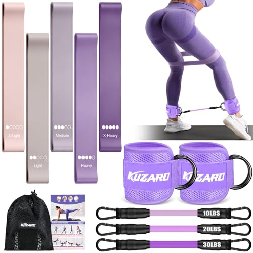 Image of Ankle Resistance Bands with Cuffs, Resistance Bands Set for Working Out, Leg and Glute Exercise Bands - Home Gym Workout Equipment for Women, Booty Building, Pilates, Rehab, Physical Therapy