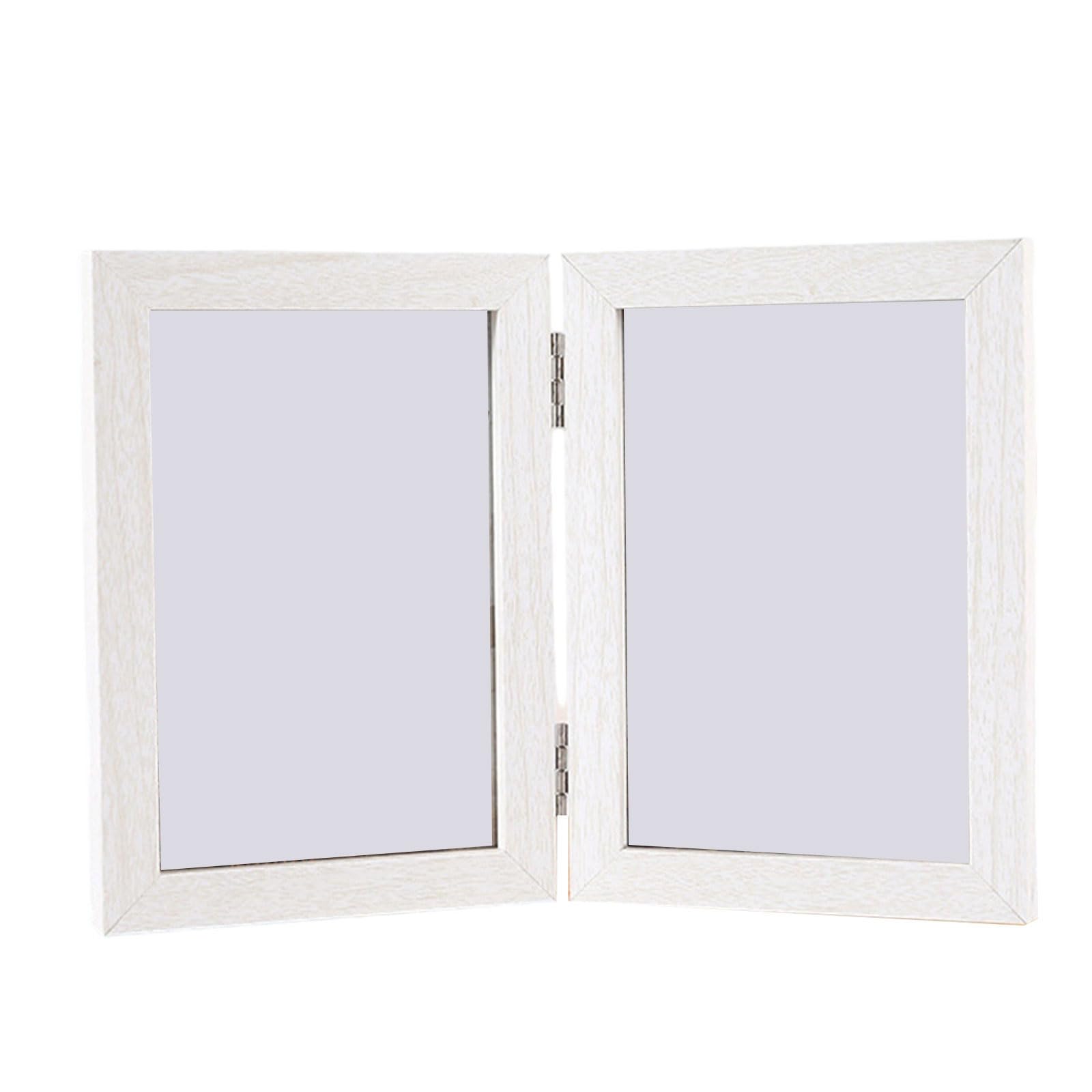 2/3 Folding Accordions Picture Frame Foldable Hinged Collage Photo for Tabletop Display Multiple Family Pictures Multiple Wooden Desk Picture