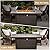Vakollia Propane Fire Pit Table,44 Inch 55000 BTU Outdoor Gas Fire Pit Rectangular with Glass Wind Guard for Outside Patio Deck (Brown-Aluminum Top)