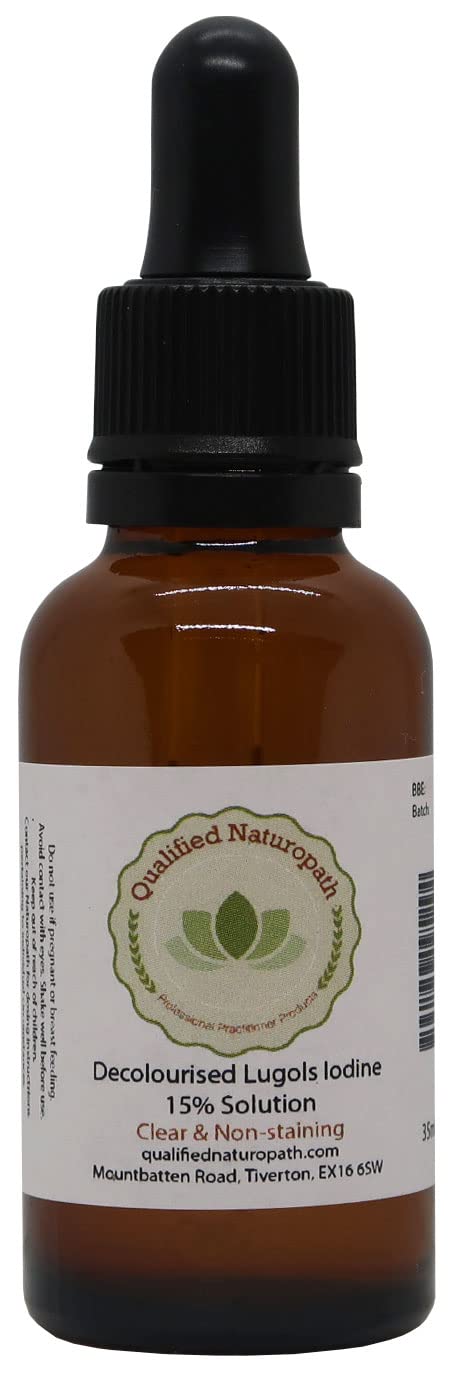 White Iodine Decolourised Solution 15% - 35ml - with Glass Pipette