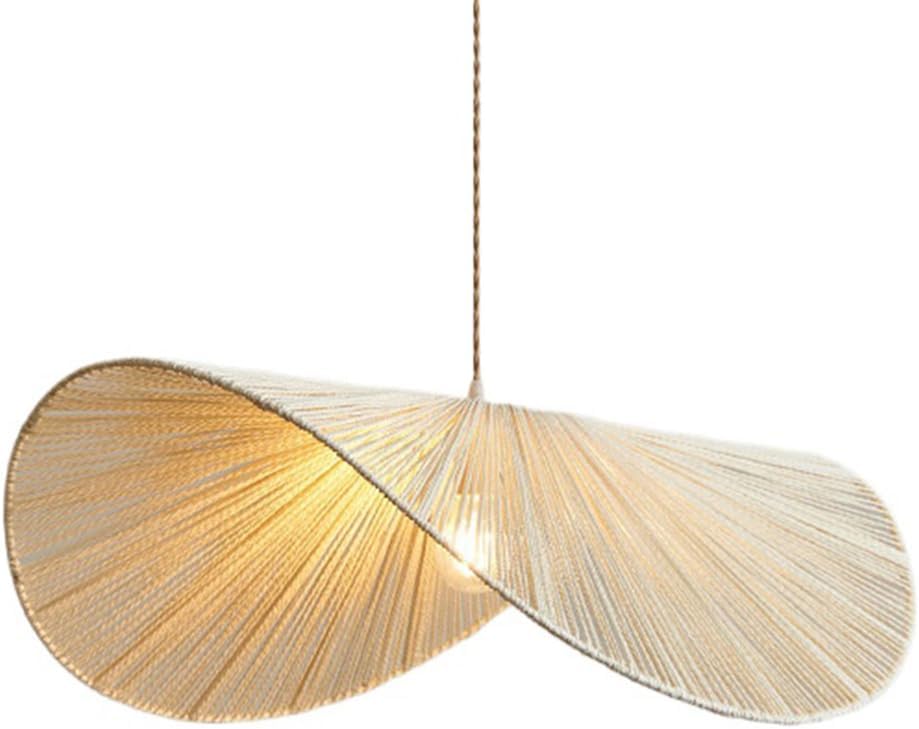 Unique Bohemia Light Shades Kitchen Island Drop Ceiling Light Large Hemp Rope Coastal Natural Hanging Lamp Ceiling Mounted Light to Decor Living Room,Dining Bedroom/Natural