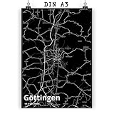 Mr. & Mrs. Panda Poster DIN A3 Göttingen - Geschenk, Städte, Stadt Dorf Karte Landkarte Map Stadtplan, Wandposter, Bild, Wanddeko, Stadt, Dorf, Ort
