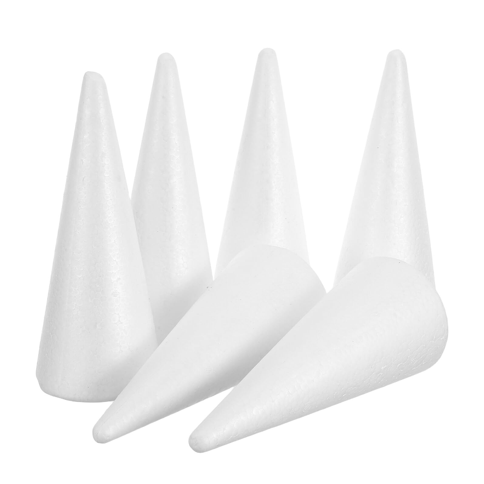Sapin de Noël en cône mousse rigide, lot de 6 supports blancs pour créations artisanales