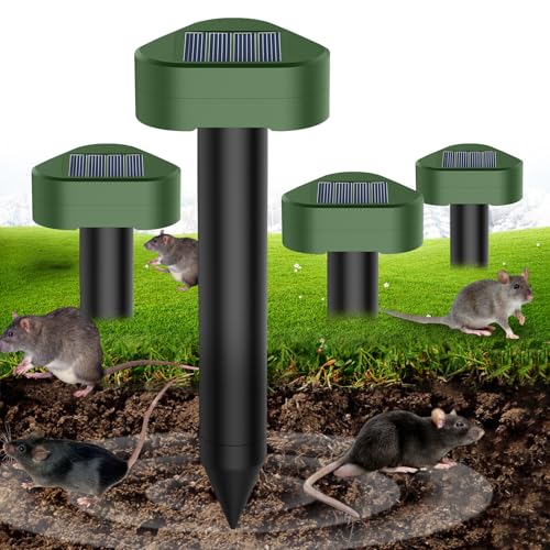 Ahuyentador de Topos,Ahuyentador de Ratas,Repelente Ultrasónico de Ratones,Repelente Solar De,Impermeable Repelente de Topo Solar para Jardin y Cámping,Anti Topos, Serpientes