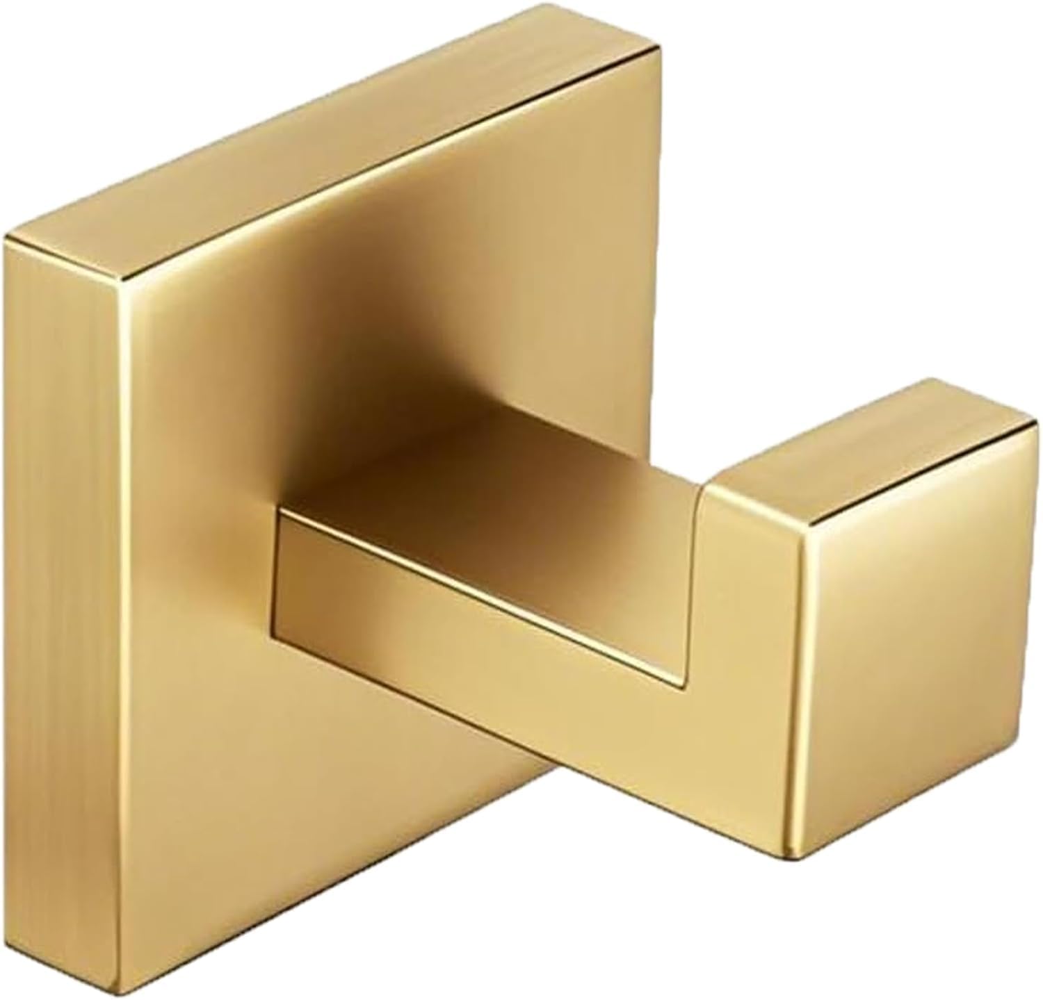 Towel Hook Stainless Steel Bathroom Rustproof Clothes Towel Coat Hook Wall Mounted Square Toilet Kitchen, Heavy Duty Door Hanger, 1 Pack, Brushed Gold