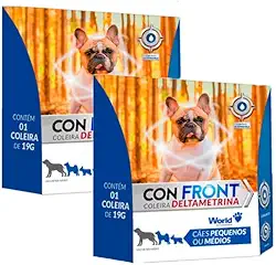 Kit 02 Coleira Pulgas e Mosquito Leishmaniose Confront 19G 48cm