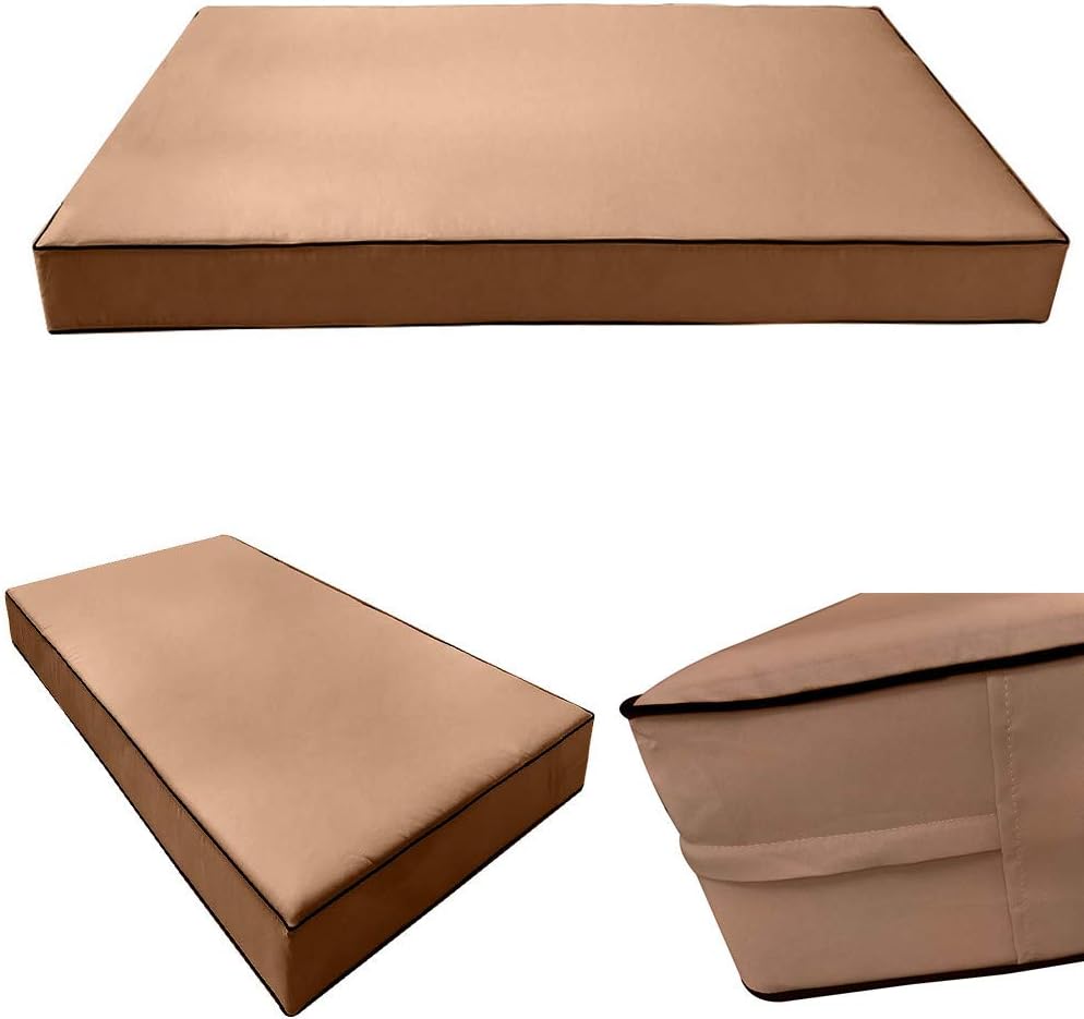 Prolinemax Style1 Crib Size 5PC Contrast Pipe Trim Outdoor Daybed Mattress Cushion Bolster Pillow Complete Set AD104