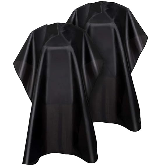 Nooa Waterproof Barber Styling Cape - Professional Salon Cape,Unisex Black Hair Cutting Cape,35.5 x 55 inches Hairdresser Cape for Hair Treatment -2 Packs