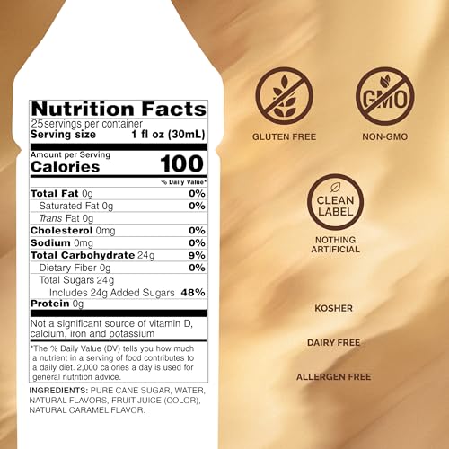 Image of Monin Caramel Syrup - Great For Flavoring Coffee, Shakes, And Cocktails - 1 Liter Bottle