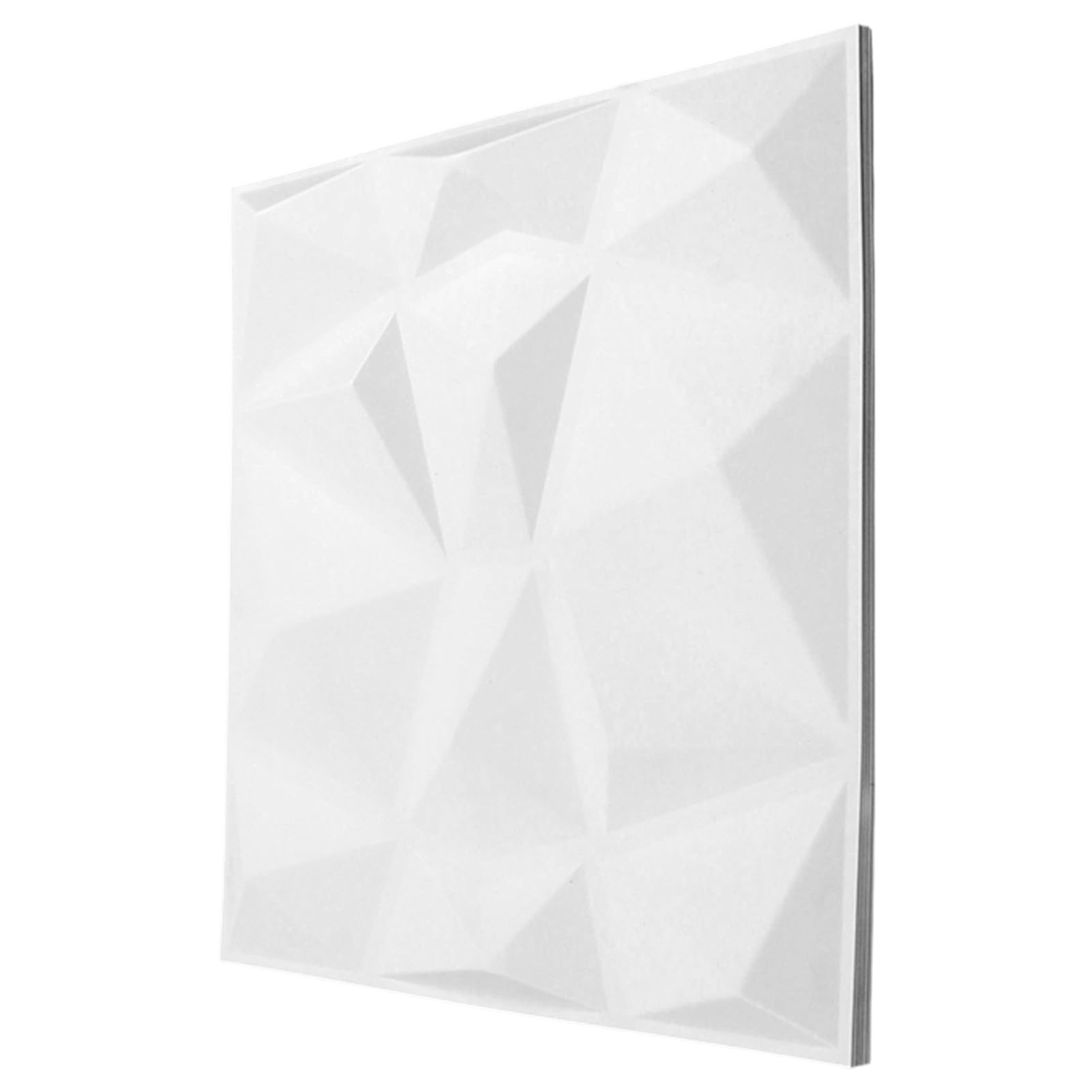 Naroote Pannello da Parete 3D Pannelli Decorativi Strutturati per Decorazioni D'interni Soggiorno PVC Bianco 19,7x19,7 Pollici Confezione da 12
