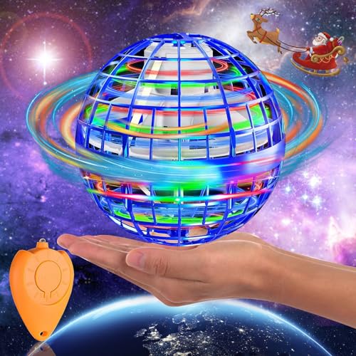 Brinquedo de esfera voadora – Brinquedo mágico atualizado 2023 com luz LED de rotação de 360°, bola