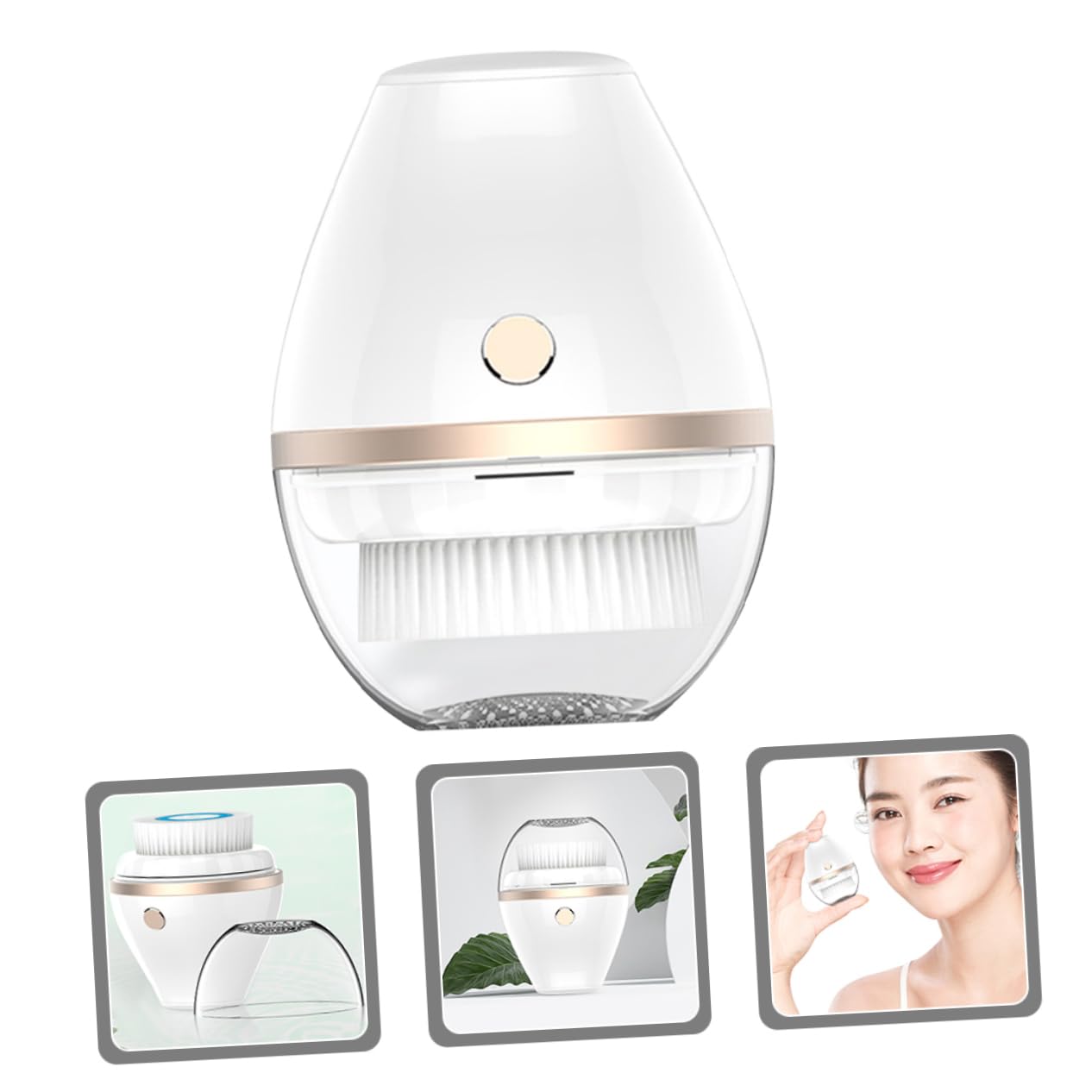 Cepillo Abs Eléctrico 300 Mah Limpiador Facial Portátil Blanco